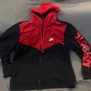 Nike Red and Black Hoodie